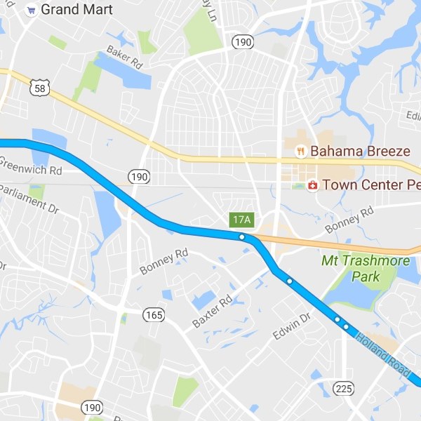 A map of the route to the church